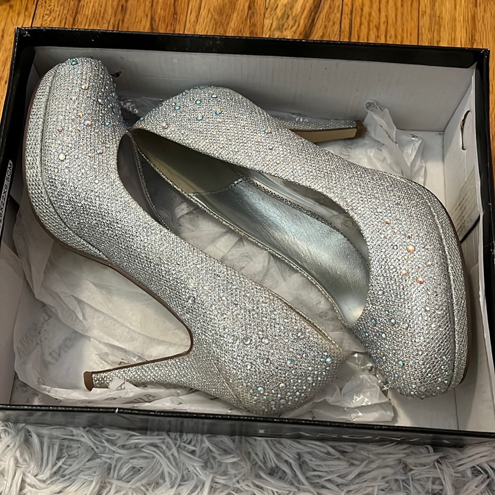 silver pumps